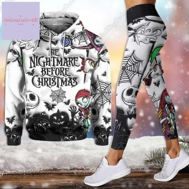 Jack Skellington Hoodie And Leggings, Nightmare Before Christmas Hoodie, Jack And Sally Hoodie, Jack Skellington Shirt, Halloween Gift