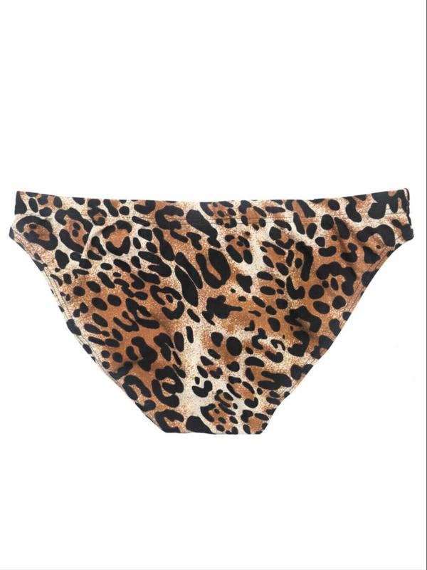 Men's Leopard Print Briefs, Casual Comfy Breathable Underwear for Daily Wear, Men's Underwear for All Seasons