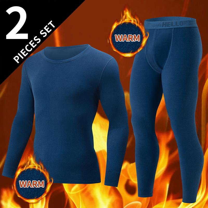 4-Piece  2-Piece Men's Long-sleeved Trousers In Autumn And Winter Thermal Underwear Casual Joker Sports Fitness Solid Color Suit