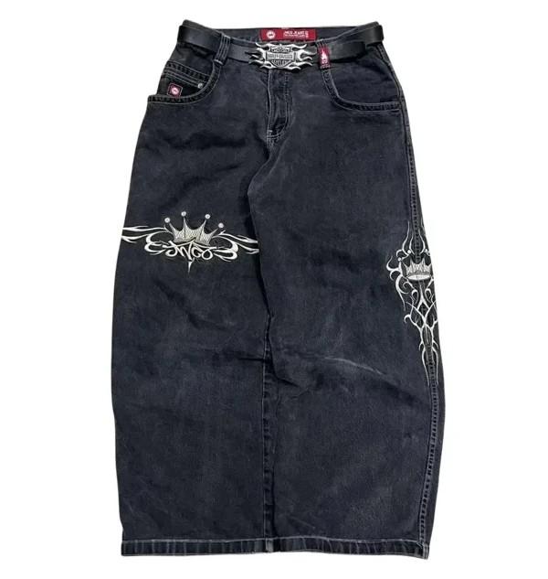 jnco90s streetwear Y2K loose jeans Men's vintage embroidered jeans High quality jeans hip-hop gothic style Streetwear Menswear Trouser