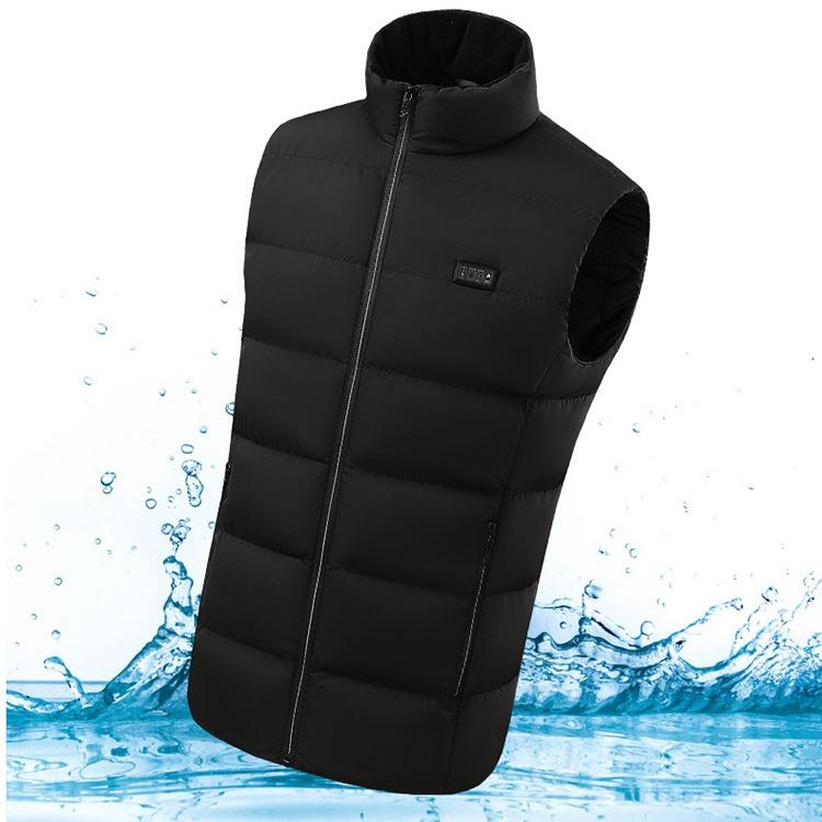 (Only vest without battery pack) HEATENERGY men's and women's dual touch LED heating vest with 15 hot zones and battery pack - top, men's clothing Intelligent electric vest heating suit with constant temperature and full body heating vest