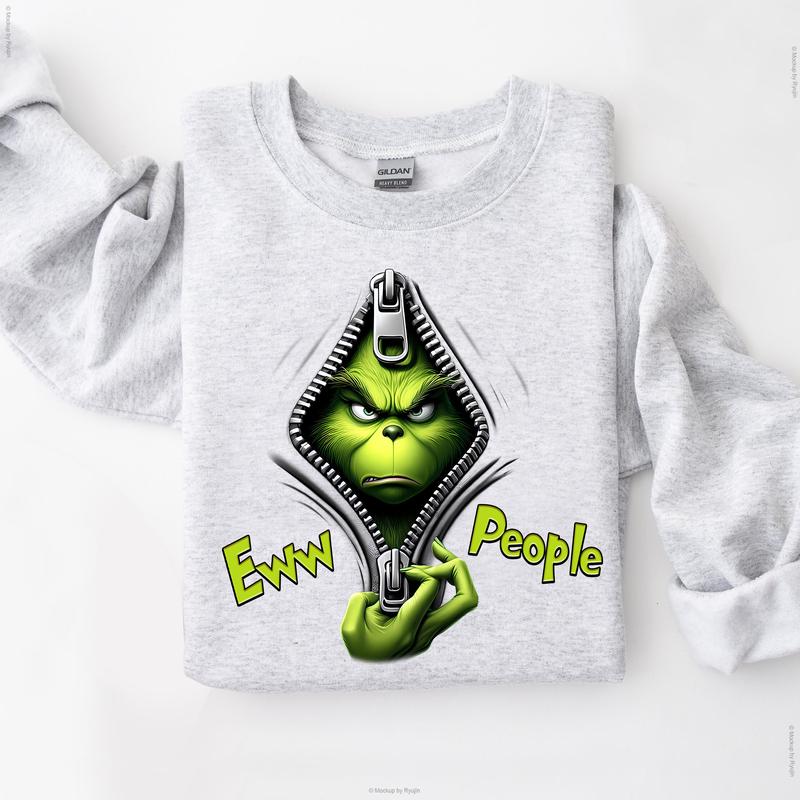 Ew People Christmas Movie The Grin Sweatshirt, Trendy Grin Christmas Season Unisex Classic T-Shirts in All Sizes All Colors for Women for Men