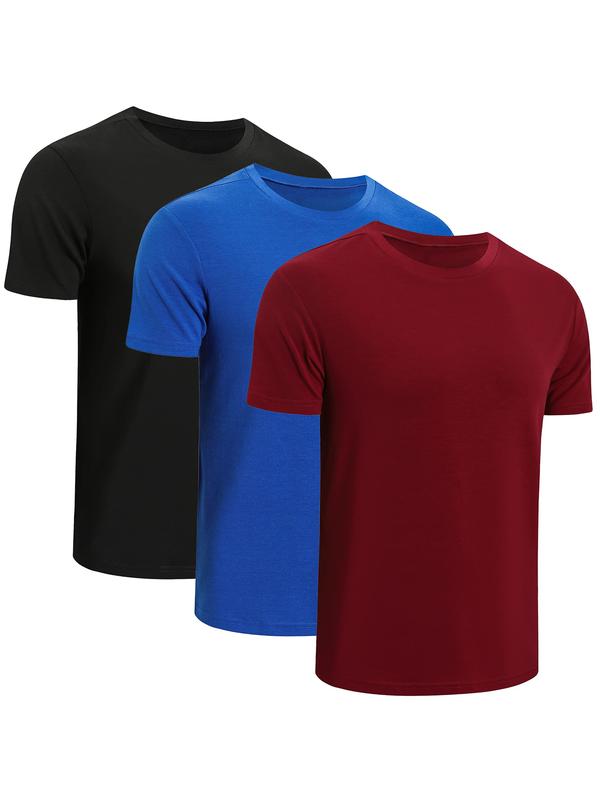 Pack of 3 6 Men's T-Shirt Set Men Black True Classic Cotton Basic Work Short Sleeve Breathable Men Summer Cotton Sports Training suitness Casual workout sets