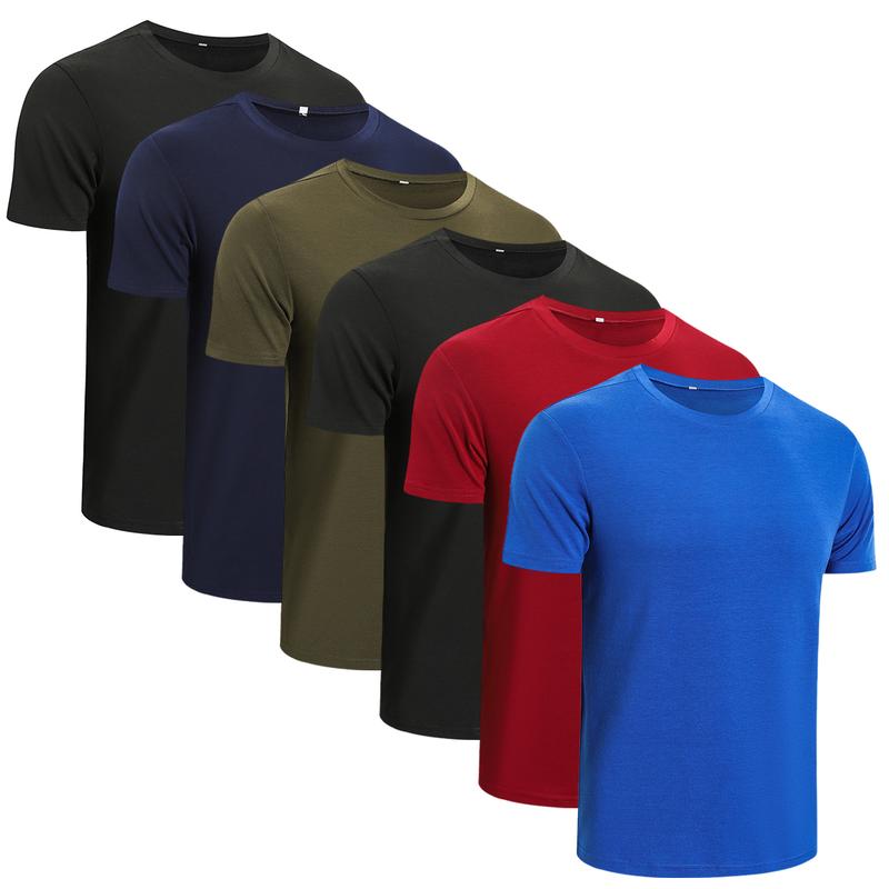 Pack of 3 6 Men's T-Shirt Set Men Black True Classic Cotton Basic Work Short Sleeve Breathable Men Summer Cotton Sports Training suitness Casual workout sets