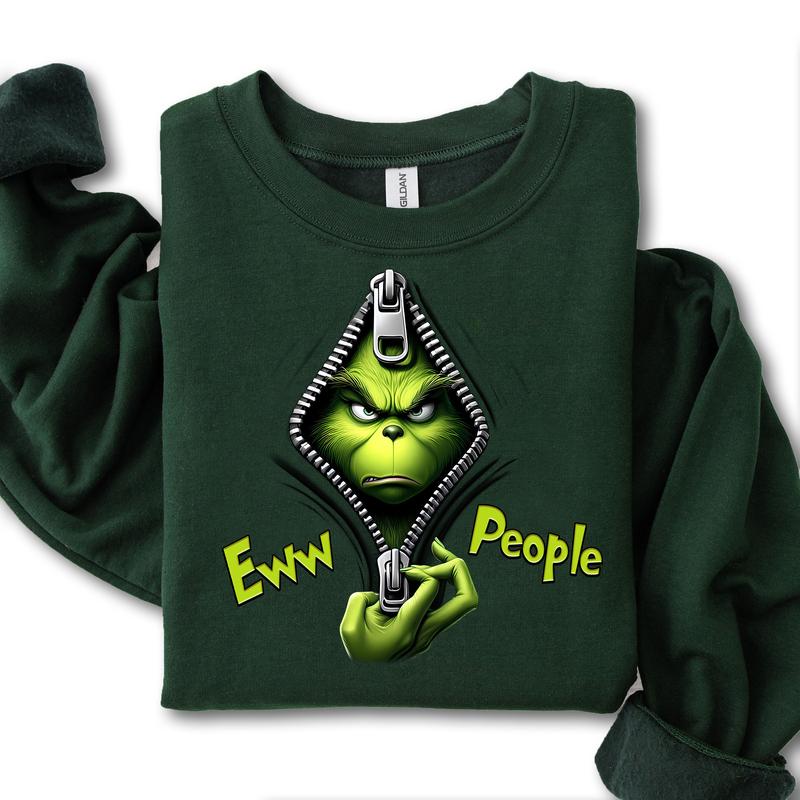 Ew People Christmas Movie The Grin Sweatshirt, Trendy Grin Christmas Season Unisex Classic T-Shirts in All Sizes All Colors for Women for Men