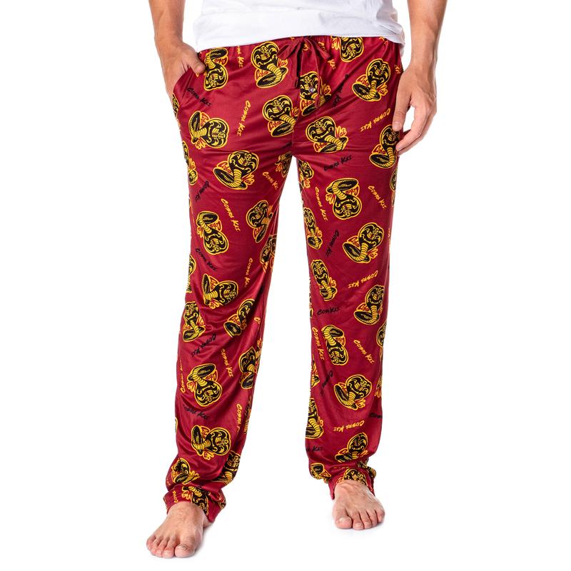 Cobra Kai Men's Allover Cobra Logo Pattern Lounge Pajama Pants