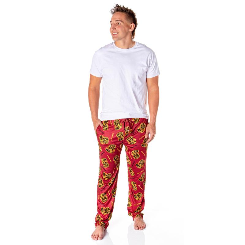 Cobra Kai Men's Allover Cobra Logo Pattern Lounge Pajama Pants