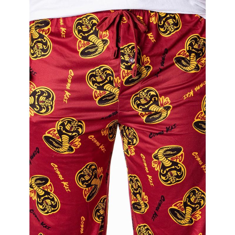 Cobra Kai Men's Allover Cobra Logo Pattern Lounge Pajama Pants