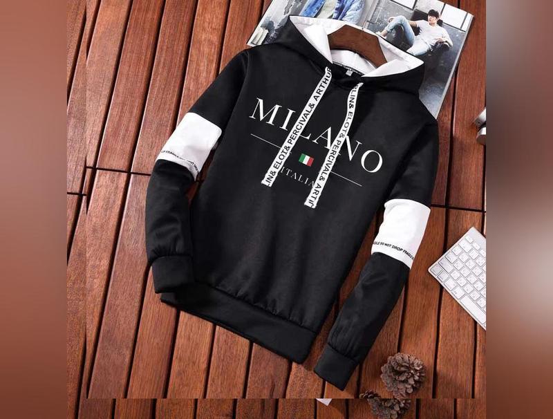 Men Milano Letters Print Sweatshirt Set Hoodies Sweatpants Tracksuit Design Outfits Jogger Suit Male Pullover Luxury Streetwear