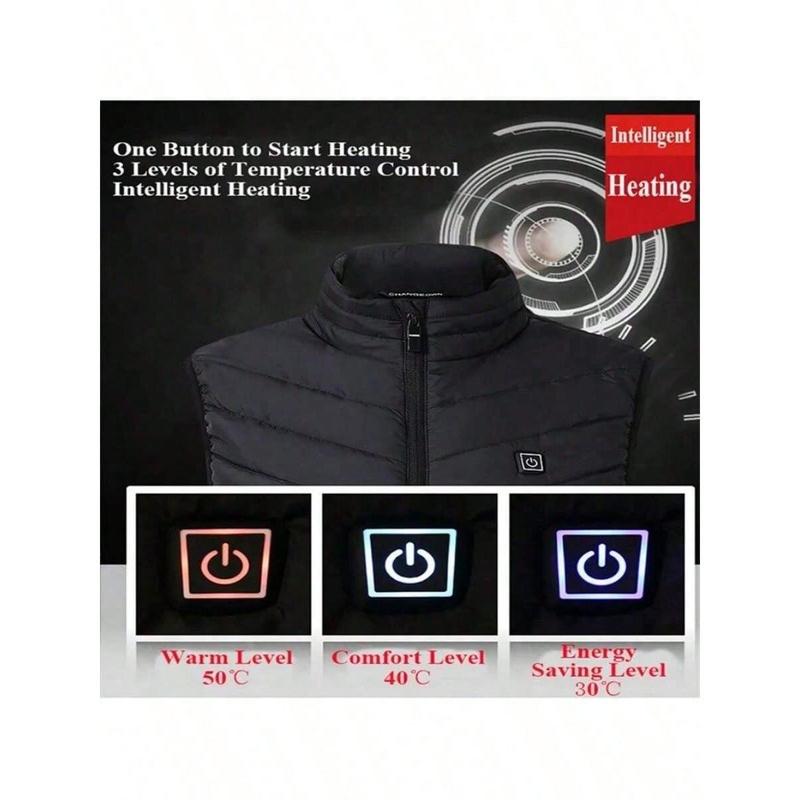 9 Areas Heated Vest Men Jacket Heated Winter Womens Electric Usb Heater Camping Jacket Man Thermal Vest Body Warmer Coat 6XL