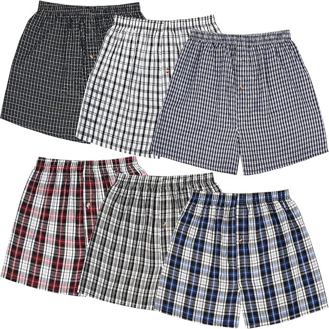 Men's Woven Boxers Underwear Pack Cotton Boxer Shorts Assorted Colors outdoor clothing outdoor exercise Menswear Original Soft