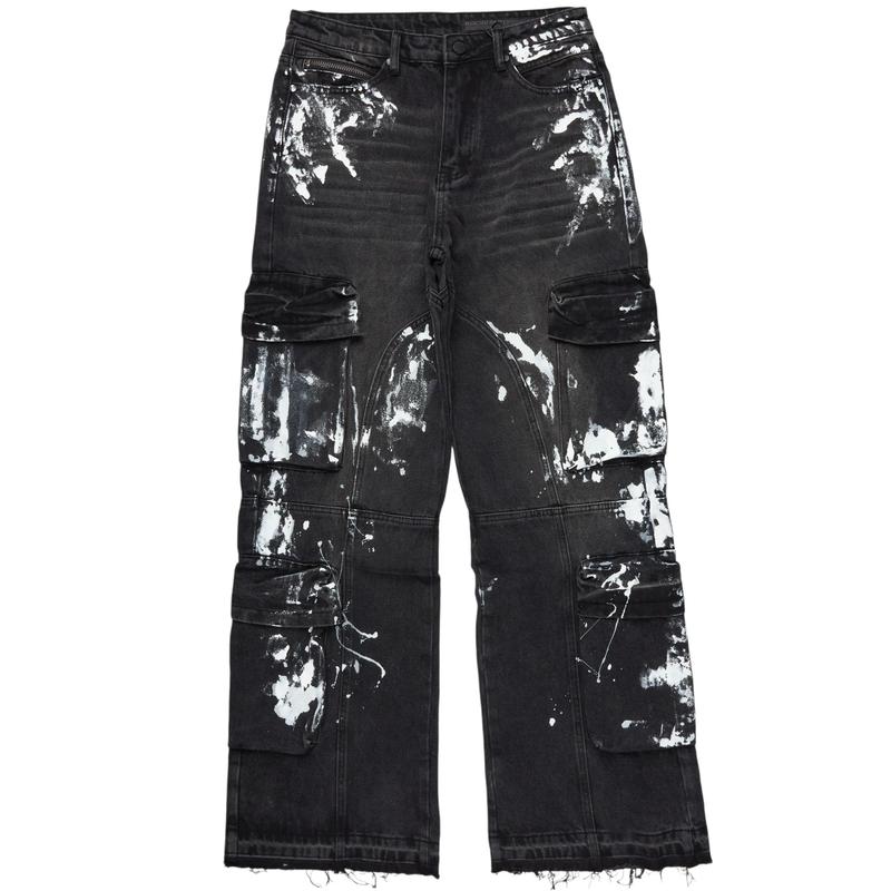 Alary Painter Black Baggy Fit Cargo Jean