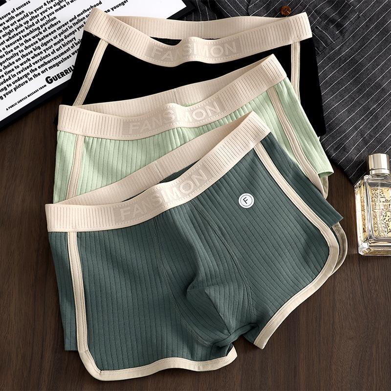 Vintage Style Men Underwear Cotton a Cotton Boxer Fashion Curve Four Corner Comfortable Standingbody Shorts Large Size M-3xl