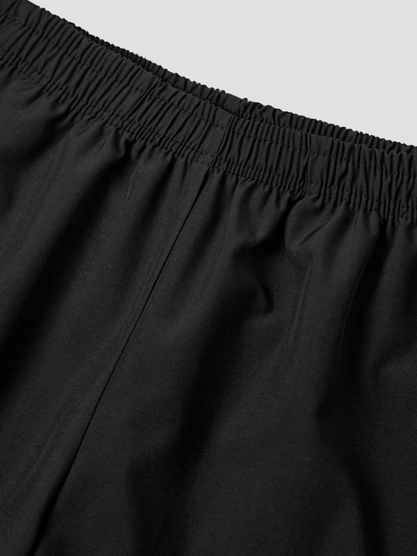 Men's Contrast Binding Pocket Shorts, Casual Breathable Elastic Waist Shorts for Summer, Mens Shorts, Shorts for Men, Fashion Men's Bottoms for Daily Wear