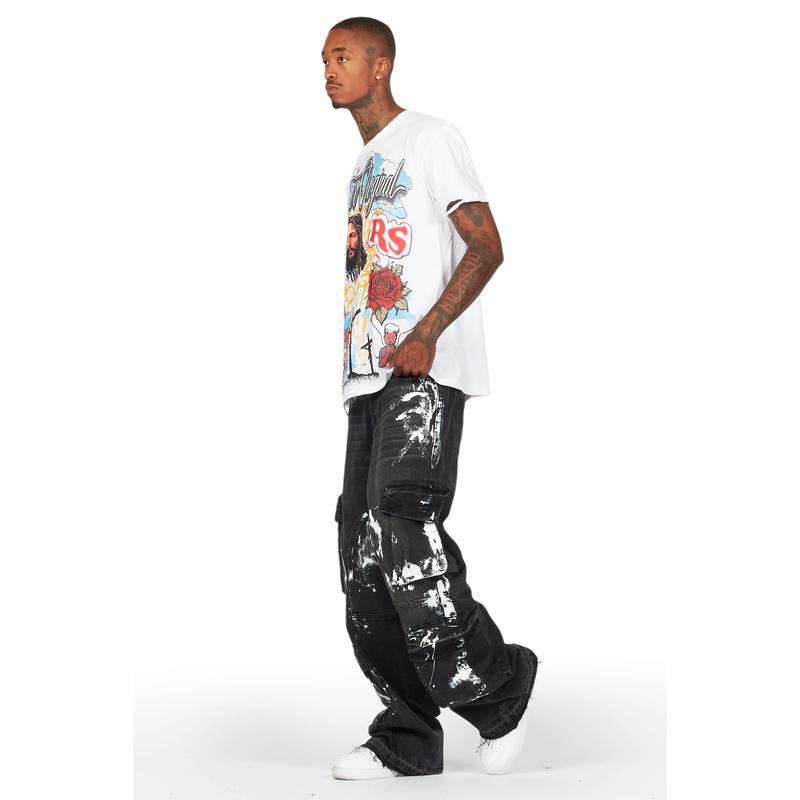 Alary Painter Black Baggy Fit Cargo Jean