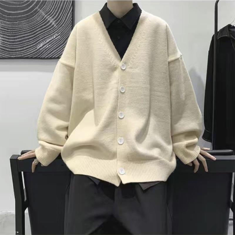 Sweater Cardigan Men's Coat Spring and Autumn Trendy Loose All-Matching Lazy Long Sleeve Sweater Men's Sweater