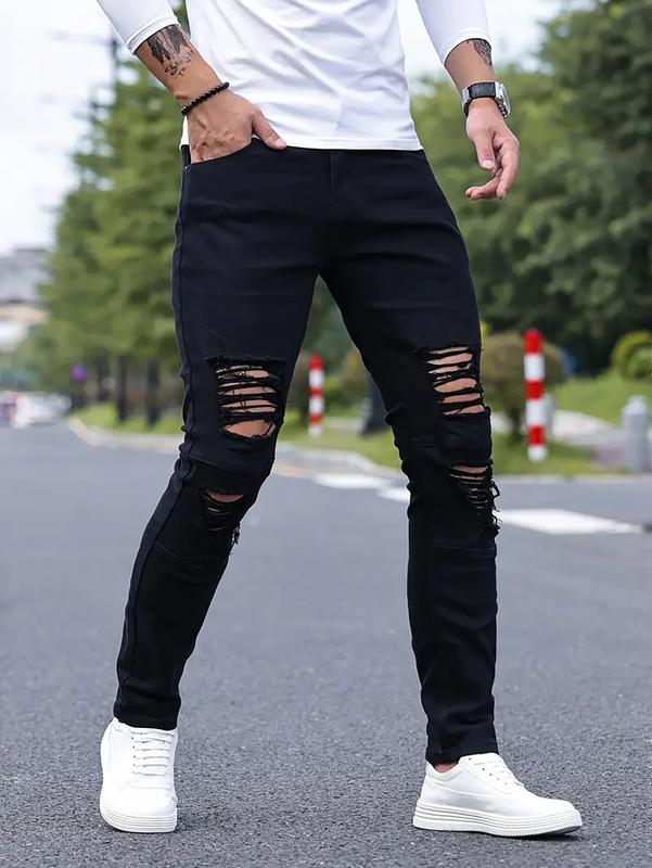 Men's Stretchy Casual Denim Pants, Stylish, Breathable, Soft And Comfortable Autumn Street Style Jeans, Menswear Trouser Classic Slim Fit