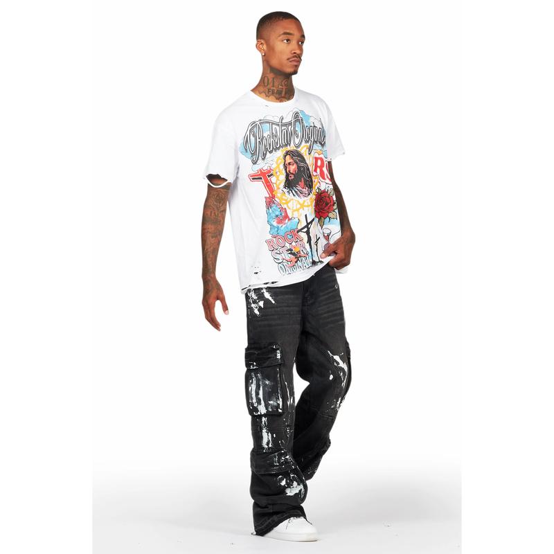 Alary Painter Black Baggy Fit Cargo Jean