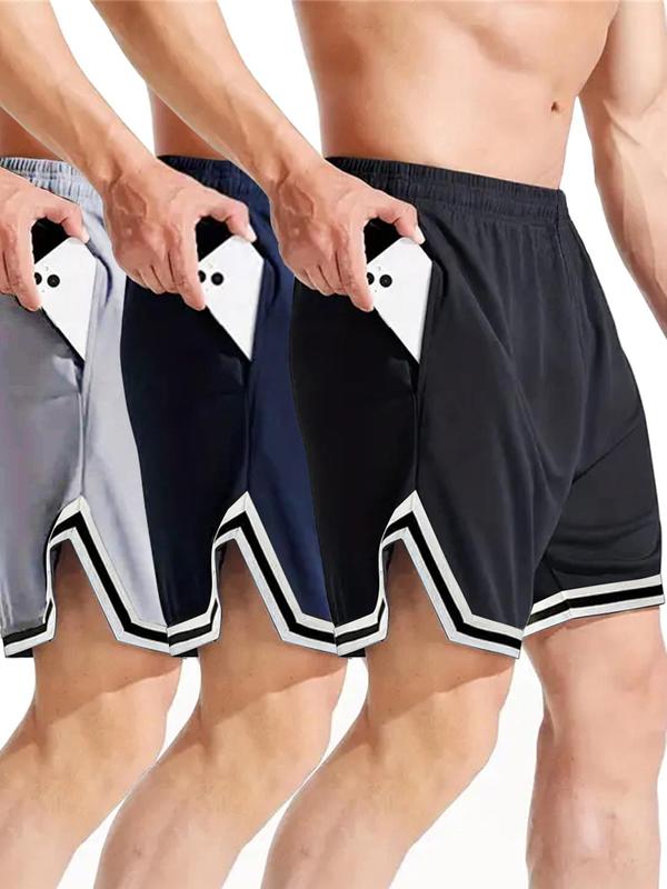 Men's Contrast Binding Pocket Shorts, Casual Breathable Elastic Waist Shorts for Summer, Mens Shorts, Shorts for Men, Fashion Men's Bottoms for Daily Wear