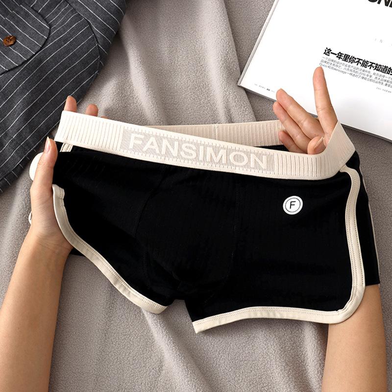 Vintage Style Men Underwear Cotton a Cotton Boxer Fashion Curve Four Corner Comfortable Standingbody Shorts Large Size M-3xl