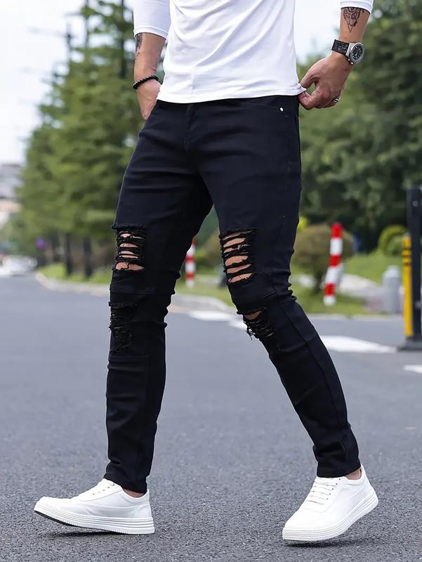 Men's Stretchy Casual Denim Pants, Stylish, Breathable, Soft And Comfortable Autumn Street Style Jeans, Menswear Trouser Classic Slim Fit