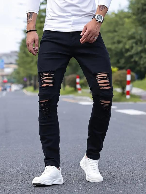 Men's Stretchy Casual Denim Pants, Stylish, Breathable, Soft And Comfortable Autumn Street Style Jeans, Menswear Trouser Classic Slim Fit