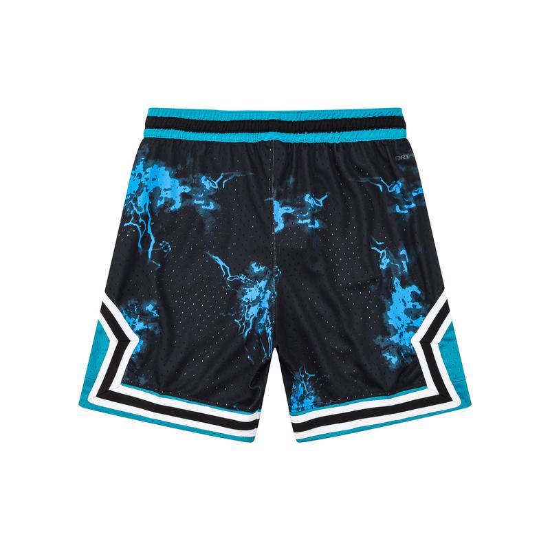 American Jor don Special Edition Tie Dye Black With Lake Blue Basketball Shorts Men's Summer Breathable Casual Sports Shorts