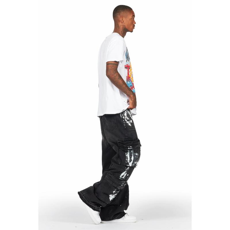 Alary Painter Black Baggy Fit Cargo Jean