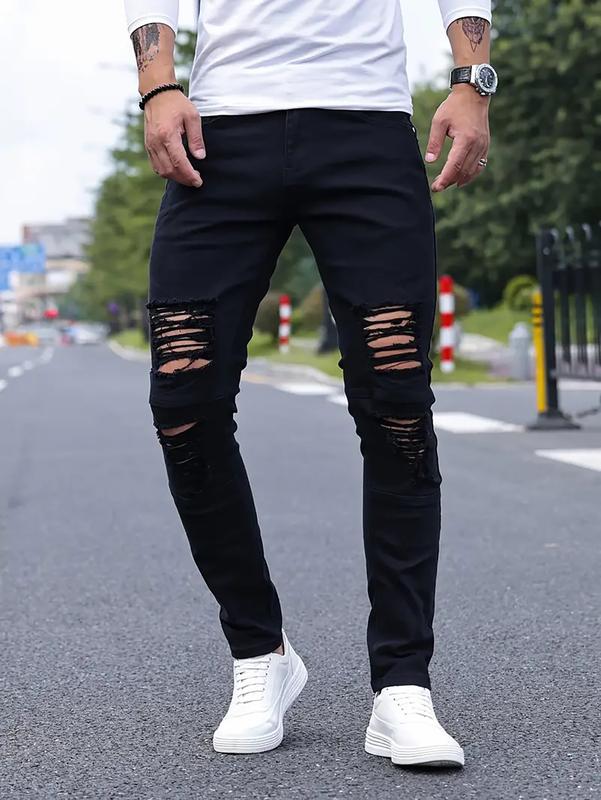 Men's Stretchy Casual Denim Pants, Stylish, Breathable, Soft And Comfortable Autumn Street Style Jeans, Menswear Trouser Classic Slim Fit