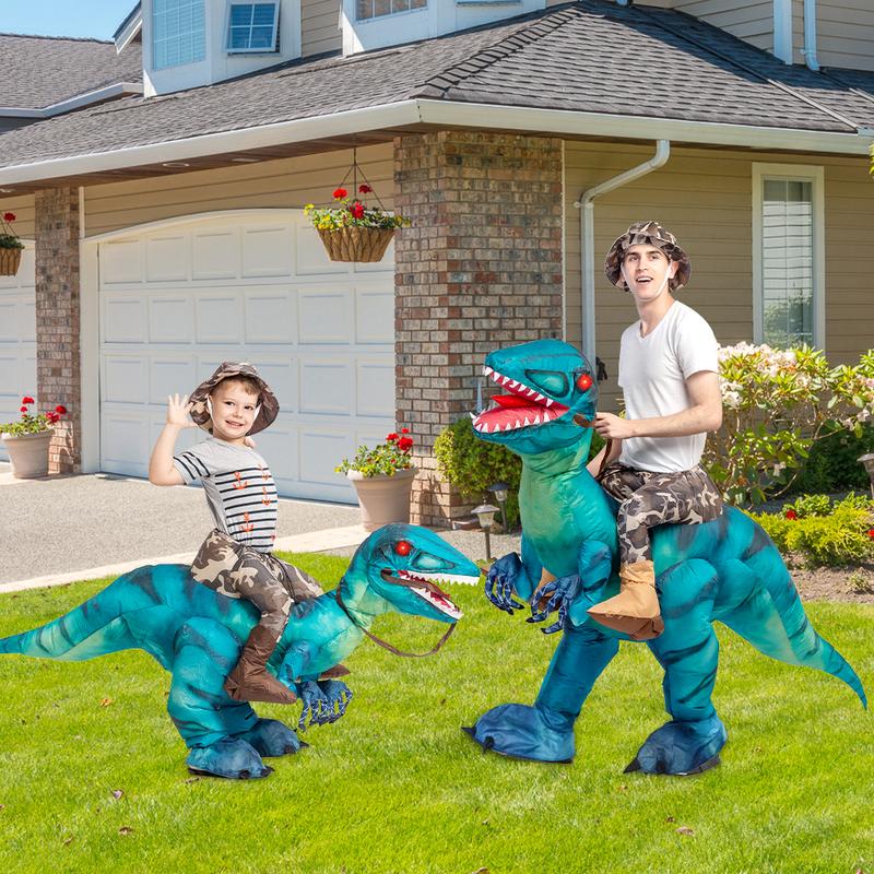 GOOSH Inflatable Dinosaur Costume for Adult Halloween Costume Women Man Funny Blow up Costume for Halloween Party Cosplay Clothing Set