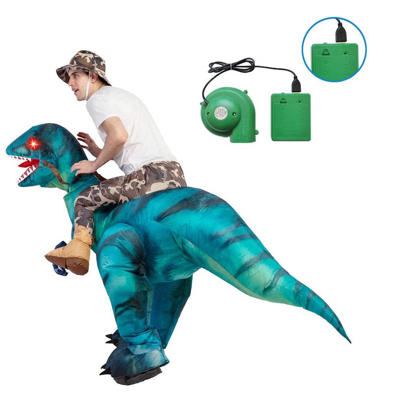 GOOSH Inflatable Dinosaur Costume for Adult Halloween Costume Women Man Funny Blow up Costume for Halloween Party Cosplay Clothing Set