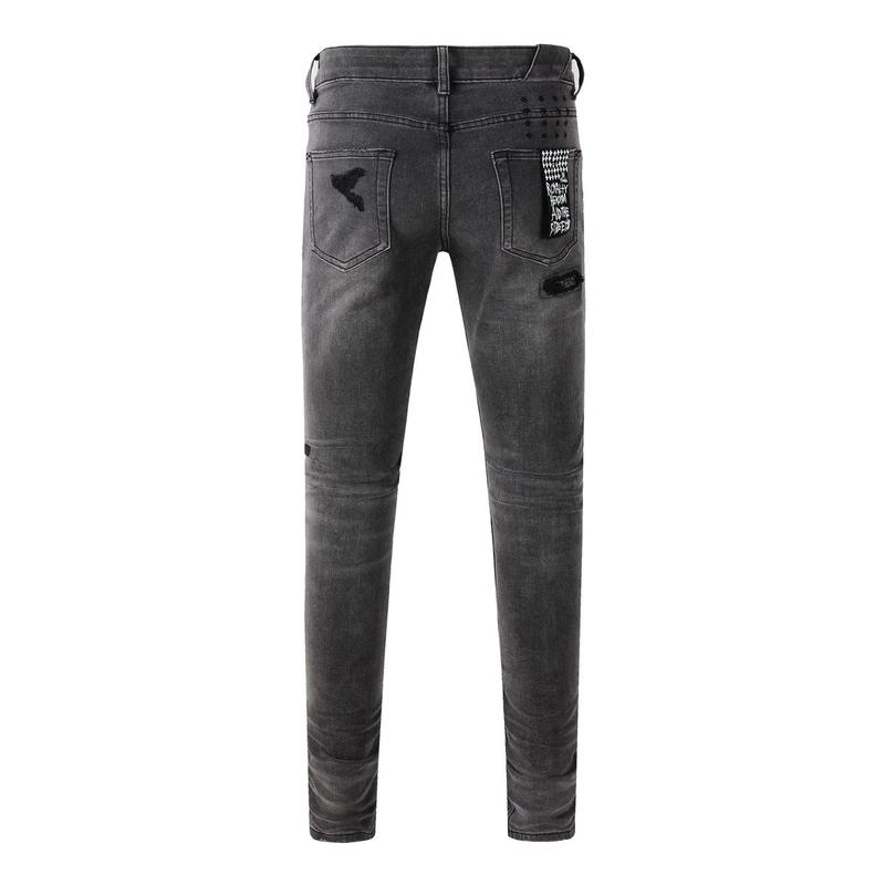 KSUBI Cross Jeans American High Street Paint Hole Trend Low Rise Skinny Denim Pants Pleated Ripped Frayed Jeans 3010