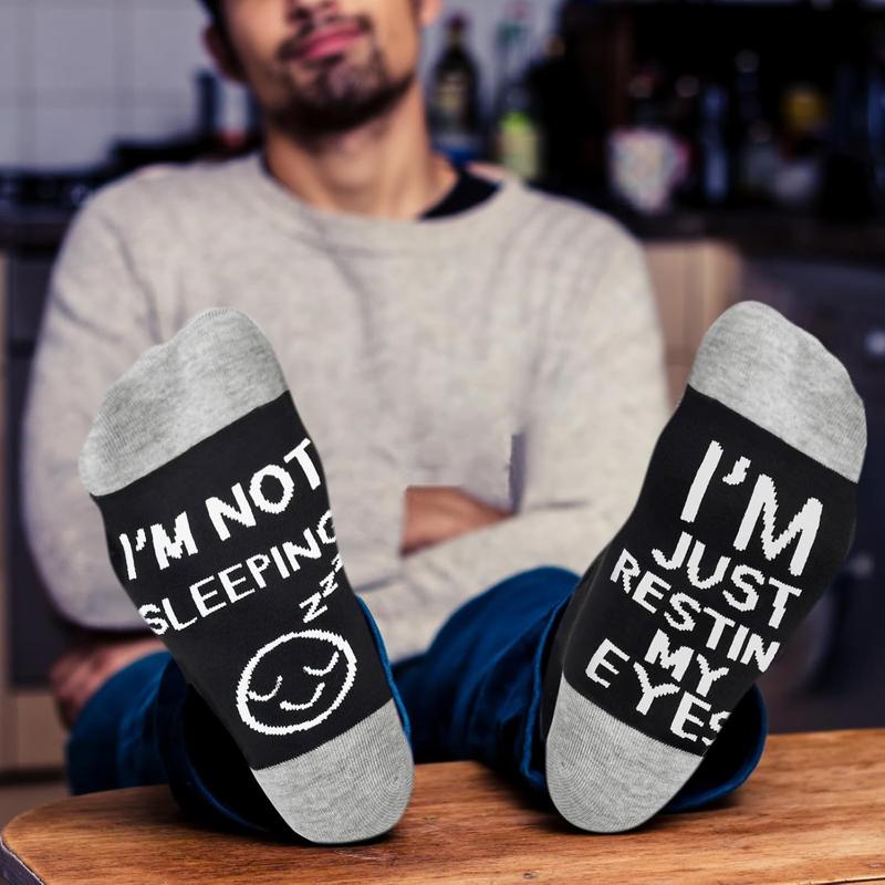 Birthday Gifts for Dad Stocking Stuffers for Men Husband Grandpa, I'm Not Sleeping I'm Just Resting My Eyes Socks