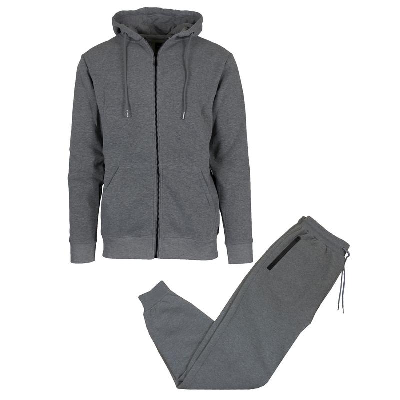 Men's Fleece-Lined (Full Zip or Pullover) Hoodie & Jogger 2 Piece Set