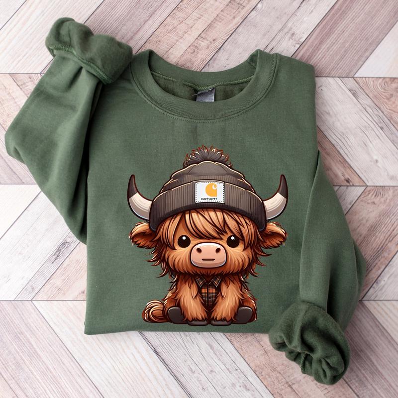 Highland Cow Sweatshirt, Highland Cow Crewneck, Cute Cow Hoodie, Western Crewneck, Highland Cow Shirt, Cow Gifts, Cow Shirt c30