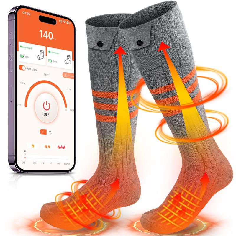 Heated Socks Rechargeable 10000mAh Batteries for Men Women, Washable, APP Control Electric Winter Socks