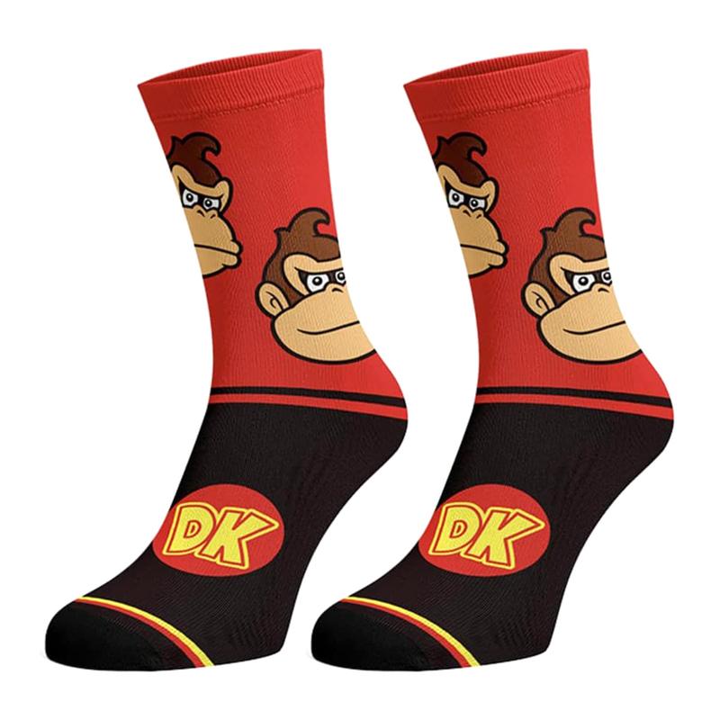 Nintendo Super Mario Men's Bowser Donkey Kong Mario 3-Pack Mid-Calf Adult Crew Socks