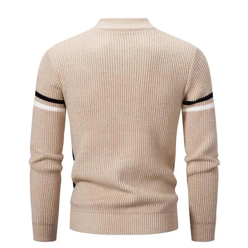 Autumn Winter O Neck Pullovers Men Patchwork Casual Knit Sweater Fashion Youthful Vitality Knitted Warm Pullover Man Y2K Sweater