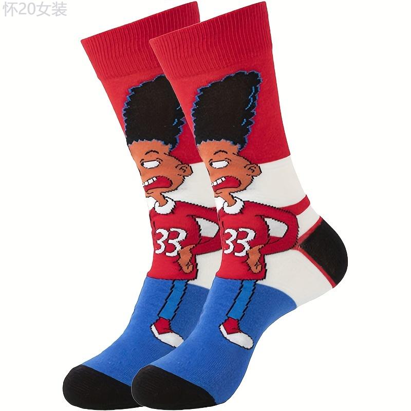 5 10 20 Pairs of Vibrant Cartoon Anime Crew Socks - Soft, Breathable, Comfy, Unisex, Casual, Outdoor, Trendy, Fun - Perfect for Men's Everyday Wear Fabric Menswear Spandex Tropical Spandex Tropical