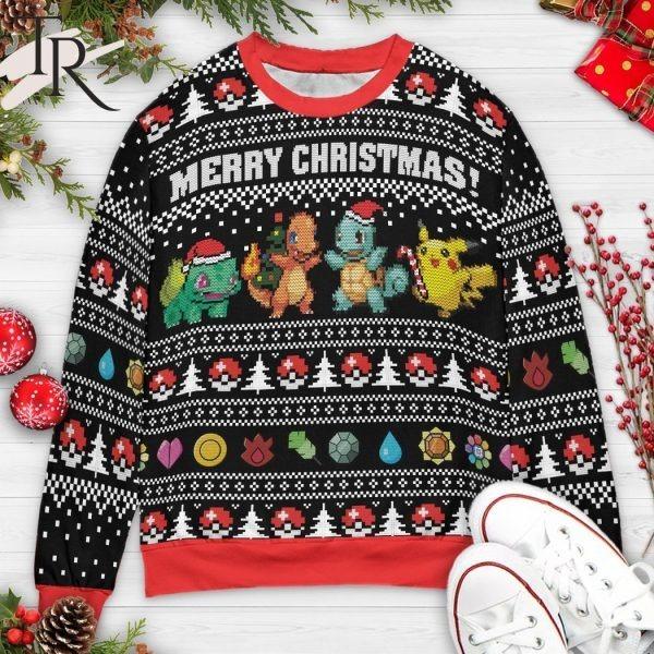 Kanto Starters Pokemon Christmas Ugly Sweater,  Ugly Christmas Sweater