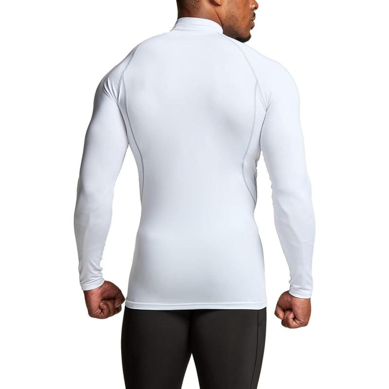 Men's Thermal Long Sleeve Compression Shirts, Mock Turtleneck Winter Sports Running Base Layer Top