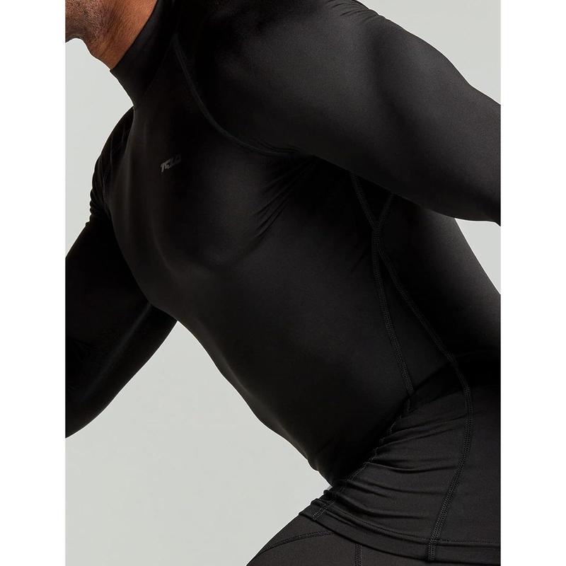 Men's Thermal Long Sleeve Compression Shirts, Mock Turtleneck Winter Sports Running Base Layer Top