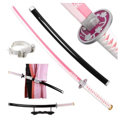 41 inch Demon Slayer Samurai Katana Sword With Belt And Holder Tanjiro Cosplay Props Decoration