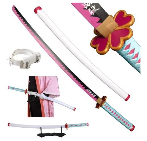 41 inch Demon Slayer Samurai Katana Sword With Belt And Holder Tanjiro Cosplay Props Decoration