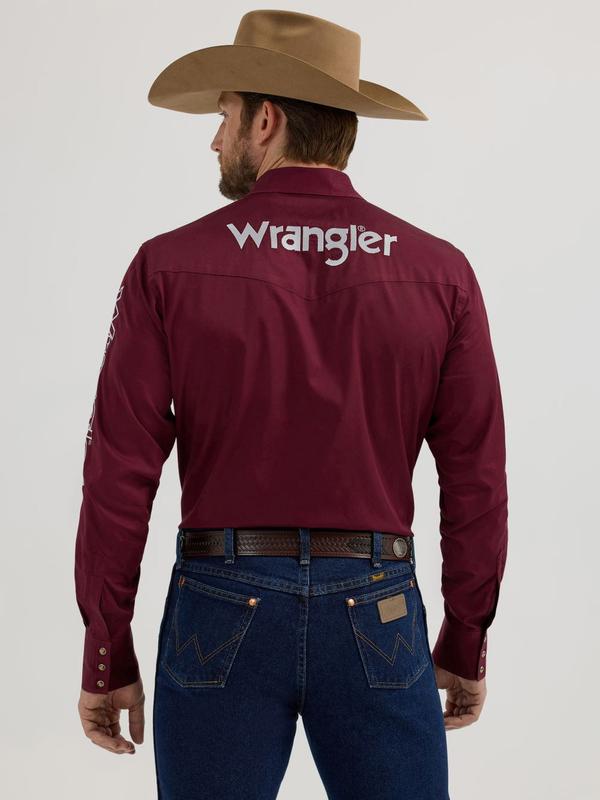 Casa Raul Wrangler Logo Burgundy Solid - Mens Shirt  - 112355405