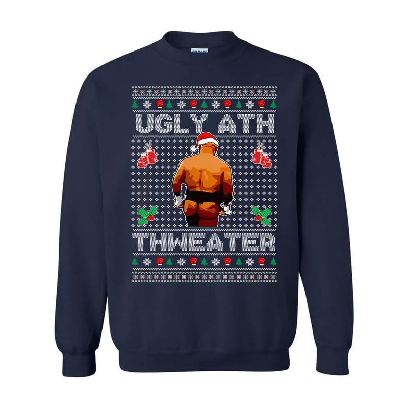 Mike Tyson Ugly Ath Thweater Shirt | Ugly Christmas Sweater | Funny Christmas Sweater | Holiday Crewneck Sweater