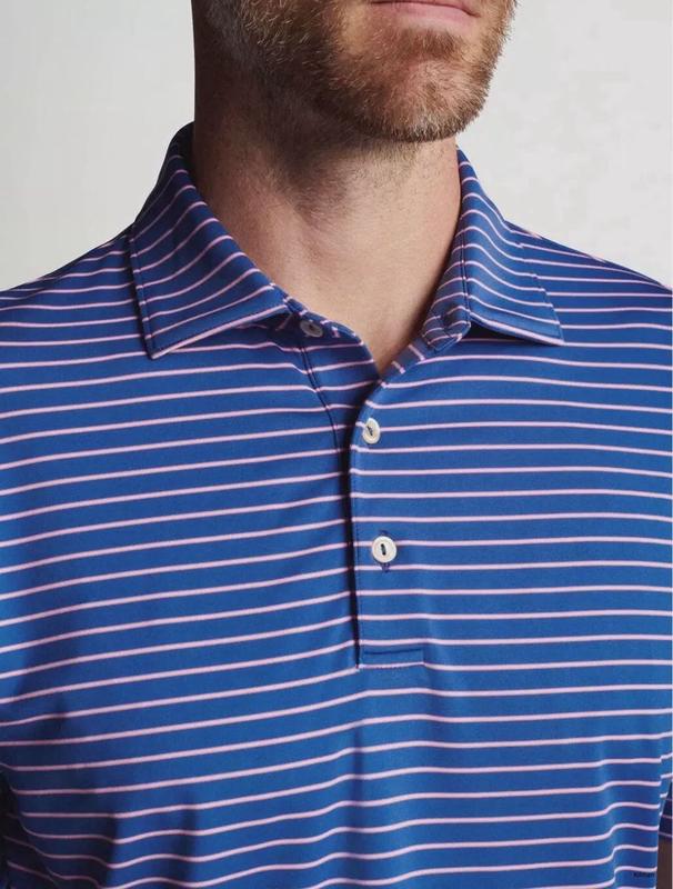 Peter Millar Polo Mens XL Summer Comfort Drum Blue Striped Performance NWT