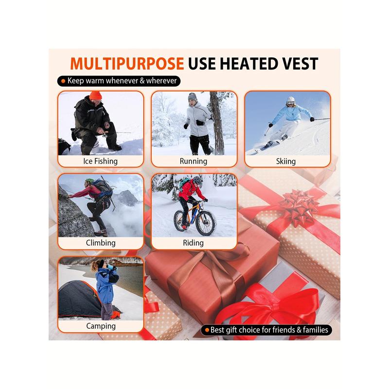 202417 Heating Zones Smart Electric Heated Vest For Men Women USB Rechargeable 3 Temperature Heating Outdoor Vest For Winter Camping Hunting Skiing Lightweight Washable Heated Jackets (No Battery)dandy Menswear Tops Casual