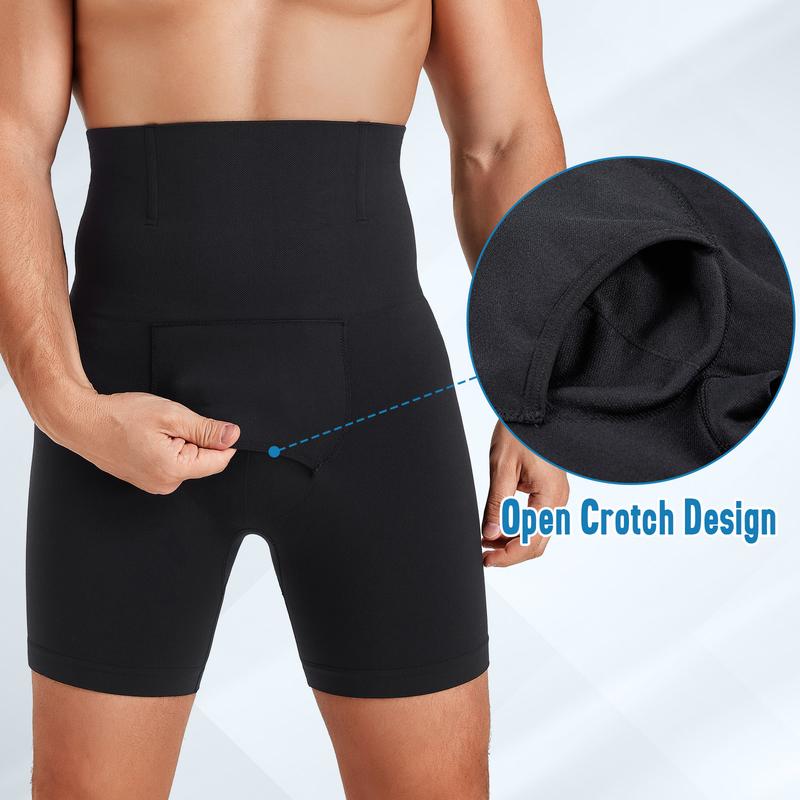 Nebility Men's Seamless  High Waist Underwear Boxer Briefs Shapewear Shorts