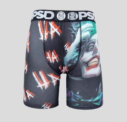 Men's PSD underwear, cartoon printed men's sports fitness long boxer shorts, breathable, comfortable and quick-drying stretch boxer shorts, men's new products